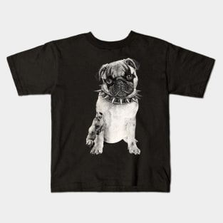 Heavy Metal Pug Kids T-Shirt